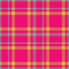 Vibrant cerise Seamless Tartan with Light grey teal accents Fabric Design