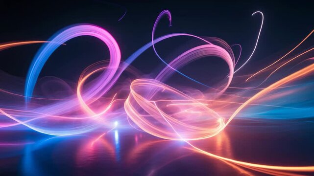 Abstract Light Shapes Captured in Long Exposure videography Without videoshop