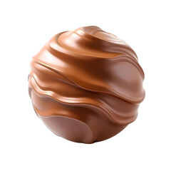 Exquisite Chocolate Sphere: An enticing close-up of a single, flawlessly crafted chocolate sphere, its surface swirling with rich, decadent patterns, promising an indulgent treat.