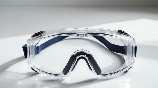 Safety glasses displayed on a white background.