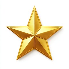 Shiny golden star shape isolated on white background 