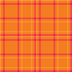 Traditional Seamless Tartan featuring Pale pumpkin orange and Warm butterscotch Fabric Design