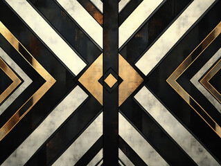 intersecting diagonals art deco black and white dynamic