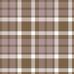 Traditional Rich dark taupe & Pastel warm grey Seamless Tartan Fabric Design