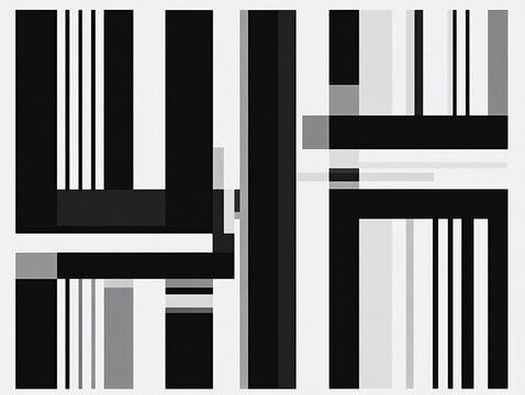 minimalist de stijl reduction of elements black and white