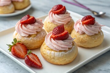 Strawberry cream puffs