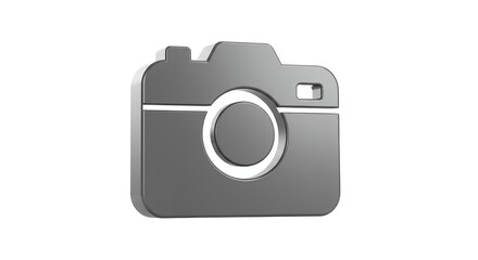 Camera Icon Symbol in Dark Gray on White Background