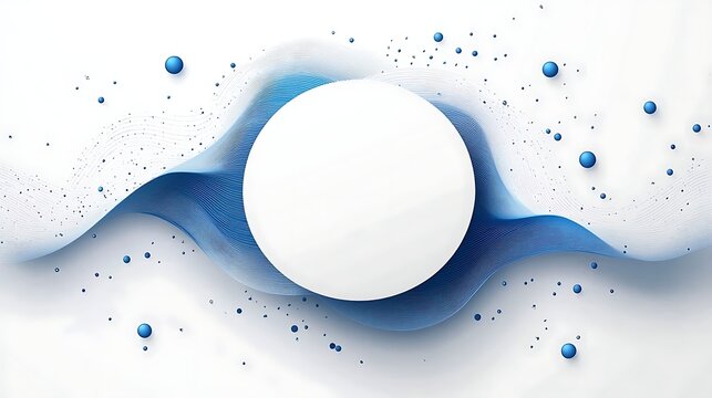 Futuristic Digital Technology Circle, Futuristic digital technology circle with glowing blue elements on a white background