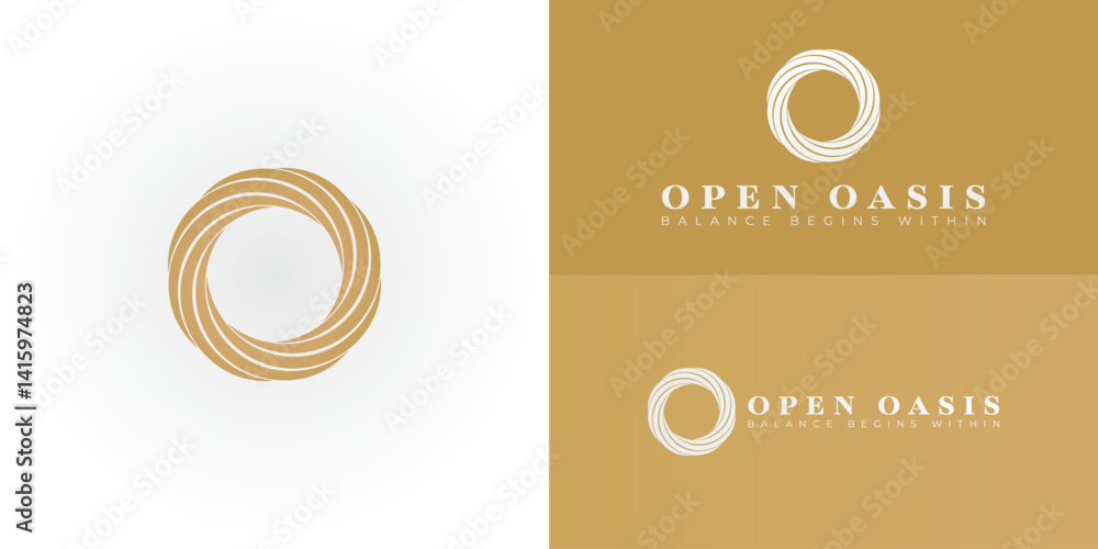 Poster the refined emblem displays two interconnected circular forms, abstractly representing the initials 