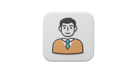 Smiling Man Icon Person Wearing Tie Avatar