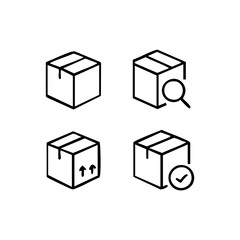 vector illustration of elements with package symbols