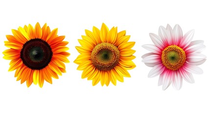 Naklejka premium sunflower on white background