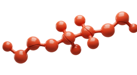 Molecular Structure Model of Organic Compound in Orange