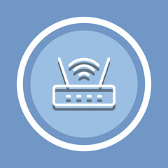 Wi Fi icon vector. Wireless router icon sign symbol in trendy flat style. Wifi icon image, Wifi icon illustration isolated on blue background