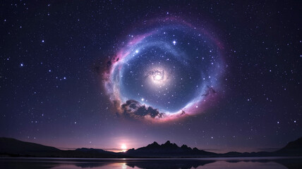 Night sky nebula galaxy stars space landscape astronomical event cosmic background wallpaper desktop image