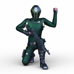 サイバー戦士　3DCGレンダリング