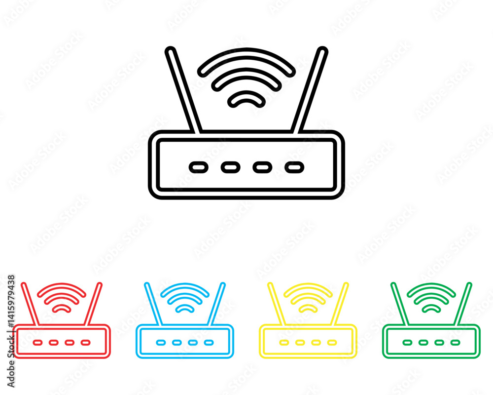 Poster wi fi icon vector. wireless router icon sign symbol in trendy flat style. set elements in colored ic