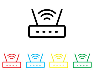 Wi Fi icon vector. Wireless router icon sign symbol in trendy flat style. Set elements in colored icons. Wifi vector icon illustration isolated on white background