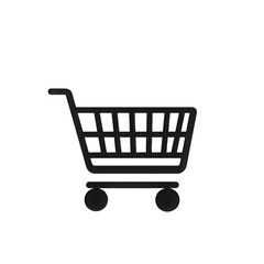 Shopping cart simple black icon on transparent background