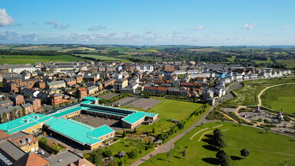 Aerial view of Poundbury, Dorchester, England, UK
