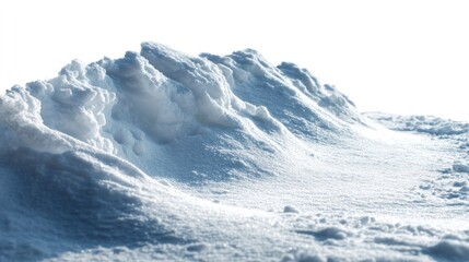 Snow Mound in Winter Sunlight Blank White Background for Winter Scenes