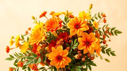 Autumn Blossom: A Floral Composition on a Light Backdrop