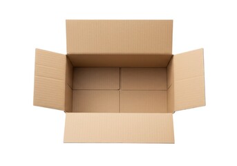 Cardboard box open container packaging storage moving empty isolated on white background
