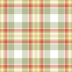 Vivid white and Muted sand Seamless Tartan Fabric Design