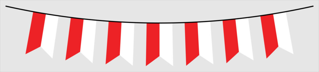 Vertical Bunting with Seven Poland Flag Europe Country