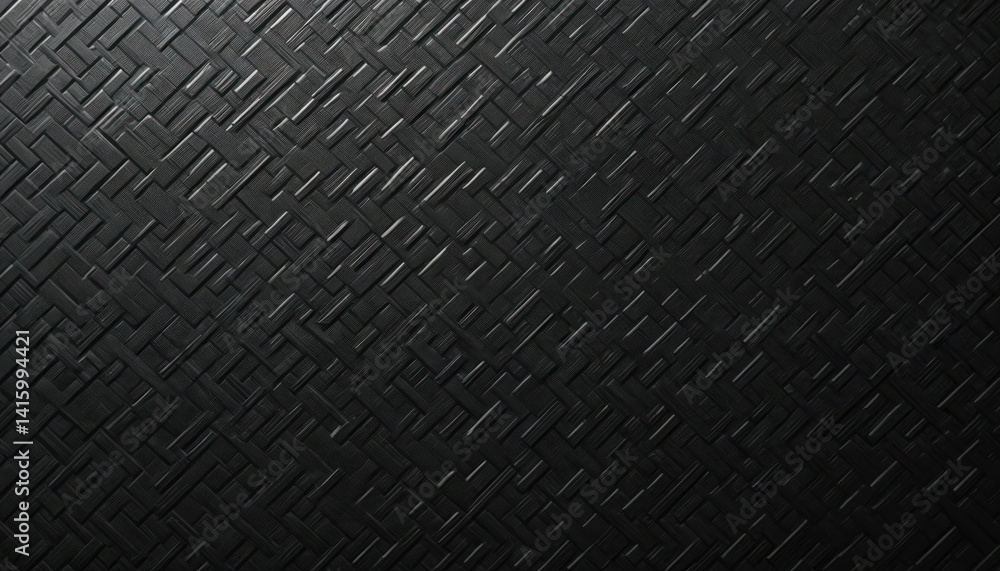 Poster black vintage plastic texture background. textured dark grid pattern with interlaced lines. surface 