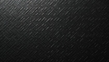 Black vintage plastic texture background. Textured dark grid pattern with interlaced lines. Surface with repeating elements, industrial design, modern tech, abstract background for tech, web design