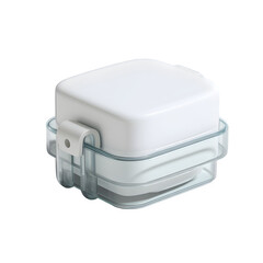 White Square Container with Clear Protective Case Ideal for Storage and Organization