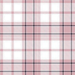 Traditional Dusky white & Rich pinkish grey Seamless Tartan Fabric Design