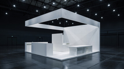 Modern Minimalist Architecture in Dimly Lit Space