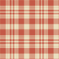 Light dark salmon Seamless Tartan with Rustic pale accents Fabric Design