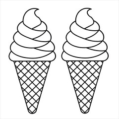 Ice Cream Cone Coloring Page for Kids