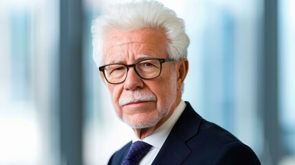 Confident executive beams in a chic office, exemplifying leadership and expertise in a modern workspace atmosphere.