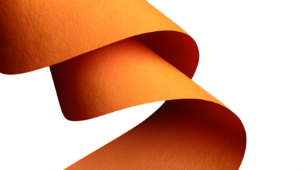 Orange banner with curled corner and soft shadow, ideal for promotional layouts on a black background --ar 16:9 --v 7.0