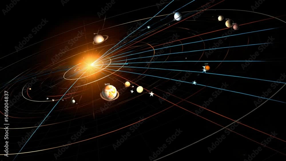 Aufkleber exploring planetoid space charts and cosmic connections generative ai