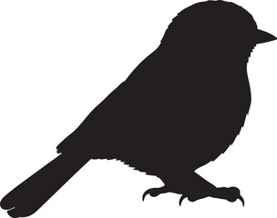 Chickadee Silhouette – Minimal Vector Illustration on White Background