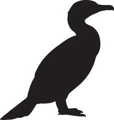 Cormorant Silhouette – Minimal Vector Illustration on White Background