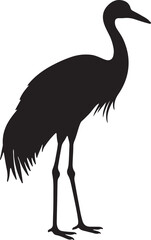 Crane Silhouette – Minimal Vector Illustration on White Background