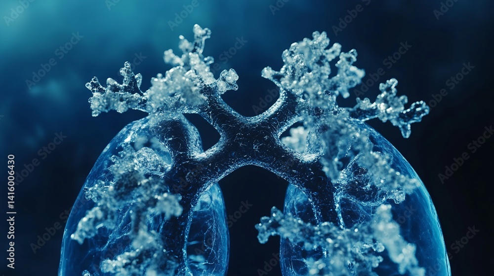 Aufkleber digital rendering of lungs: bronchial structure