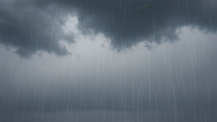 Dark clouds heavy rain downpour grey sky overcast gloomy