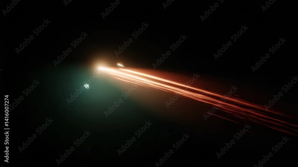 Poster comet accelerates through the void of space during celestial event generative ai