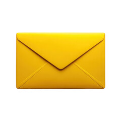 Closed yellow envelope illustration on transparent background