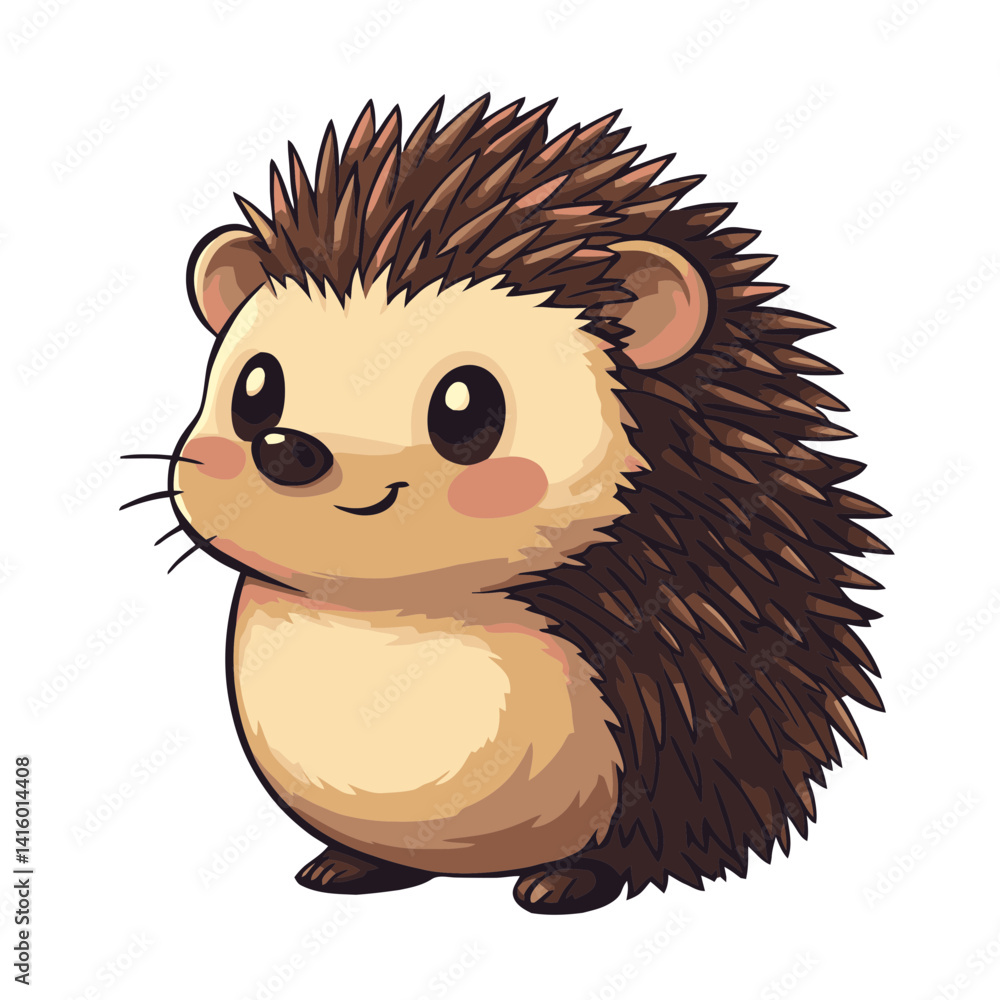 Aufkleber cute hedgehog cartoon character icon showcasing a delightful design with a friendly expression and s