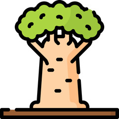 baobab illustration on a white background    