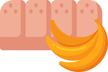 banana bread illustration on a white background     