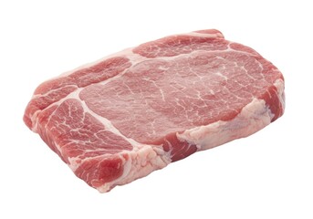 Fresh raw pork chop cutlet isolated on white background